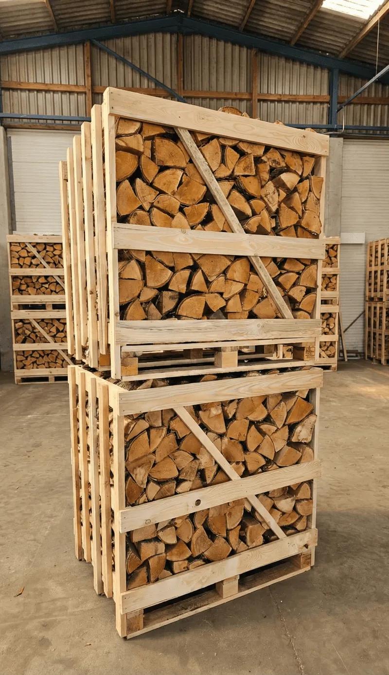 Birken Brennholz - FSC-zertifiziertes Brennholz, 120 x 80 x 105 cm, Heizwert 2.000 kWh